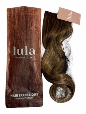 Brand new Lula wavy Hair Extension Wavy Lighter Brown 22 inch halo quick install